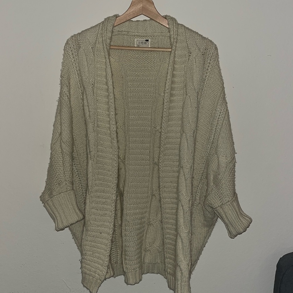 Women's LA hearts Cableknit Cardigan